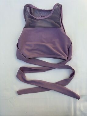 Girls' Dance Crop Top with Wrap Straps - Mauve Purple
